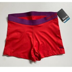 Nike Pro Hypercool Women XL Red Purple Dri-FIT Training Shorts 725443-697 NWT
